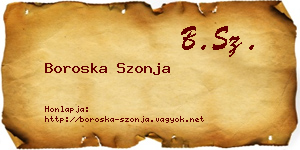 Boroska Szonja névjegykártya